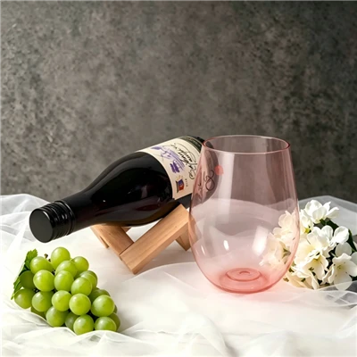 Prilagođene svijetloružičaste plastične čaše za vino velikog kapaciteta